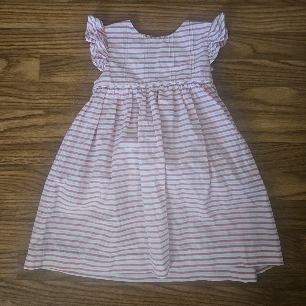 Peach Striped Kids Dress